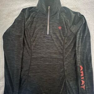 Ariat Women's Black and Red Quarter-Zip Top